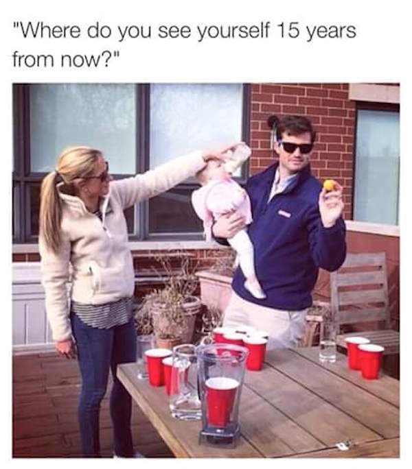 preppy guy meme - "Where do you see yourself 15 years from now?"