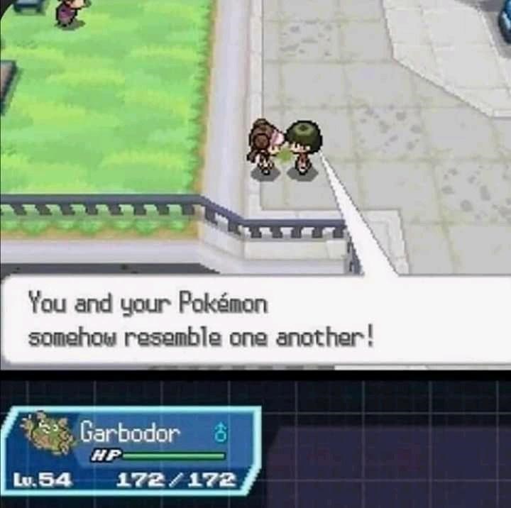 funny gaming memes and pics - pokemon madlads - You and your Pokmon somehow resemble one another! Garbodor 8 Hp 172172 Lv.54