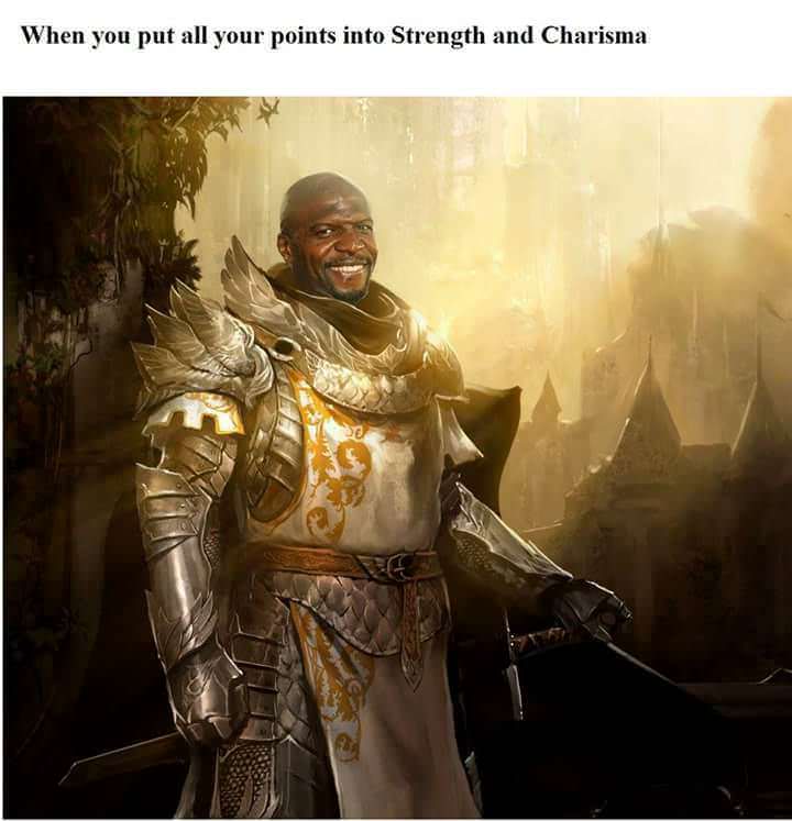 funny gaming memes  - guild wars 2 - When you put all your points into Strength and Charisma