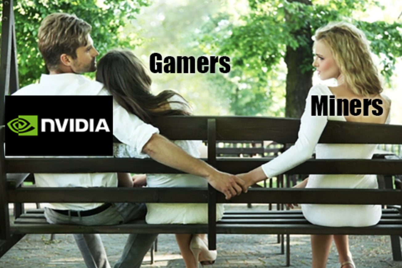 funny gaming memes - cheating couples - Gamers Miners Nvidia