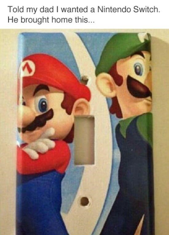 funny Mario Memes - mario memes - Told my dad I wanted a Nintendo Switch. He brought home this...