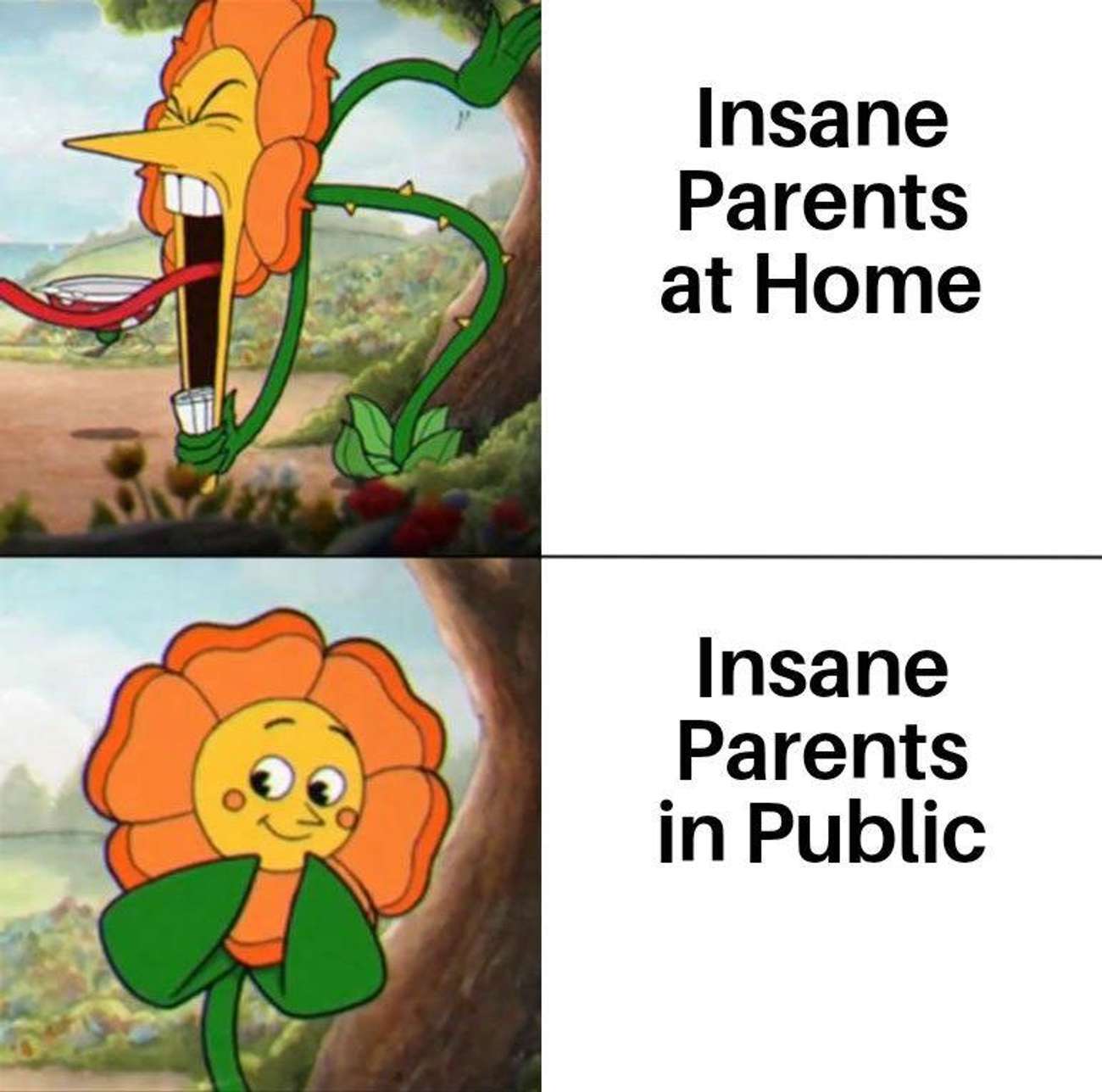sunflower meme template - Insane Parents at Home Insane Parents in Public