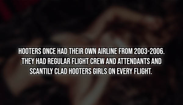 trocadéro gardens - Hooters Once Had Their Own Airline From 20032006. They Had Regular Flight Crew And Attendants And Scantily Clad Hooters Girls On Every Flight.