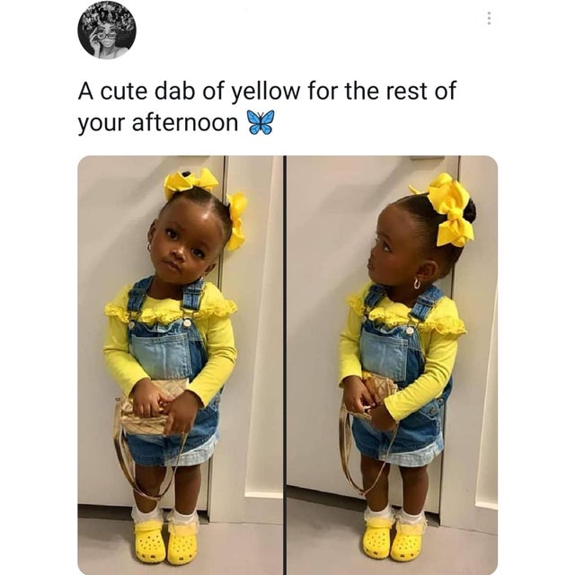 wholesome-posts toddler - A cute dab of yellow for the rest of your afternoon X