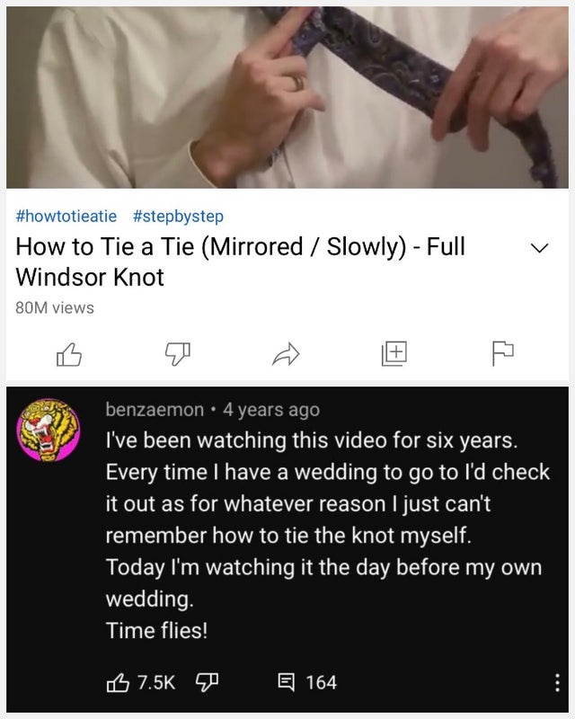 wholesome-posts shoulder - How to Tie a Tie Mirrored Slowly Full Windsor Knot 80M views F benzaemon 4 years ago I've been watching this video for six years. Every time I have a wedding to go to I'd check it out as for whatever reason I just can't remember