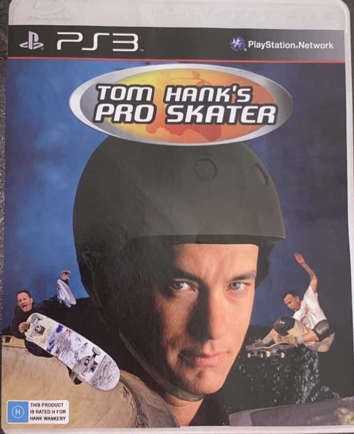 funny gaming memes - tony hawk pro skater 2 - B PS3 PlayStation Network Tom Hank'S Pro Skater This Product Is Rated H For Hank Wankery