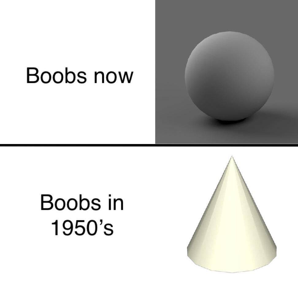 funny gaming memes - boobs now boobs in 1950 - Boobs now Boobs in 1950's