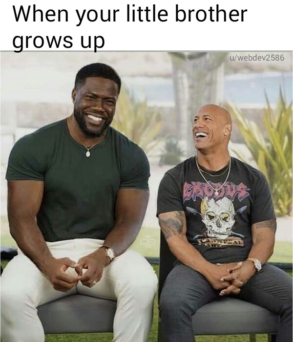 wholesome memes - kevin hart instagram - When your little brother grows up uwebdev2586