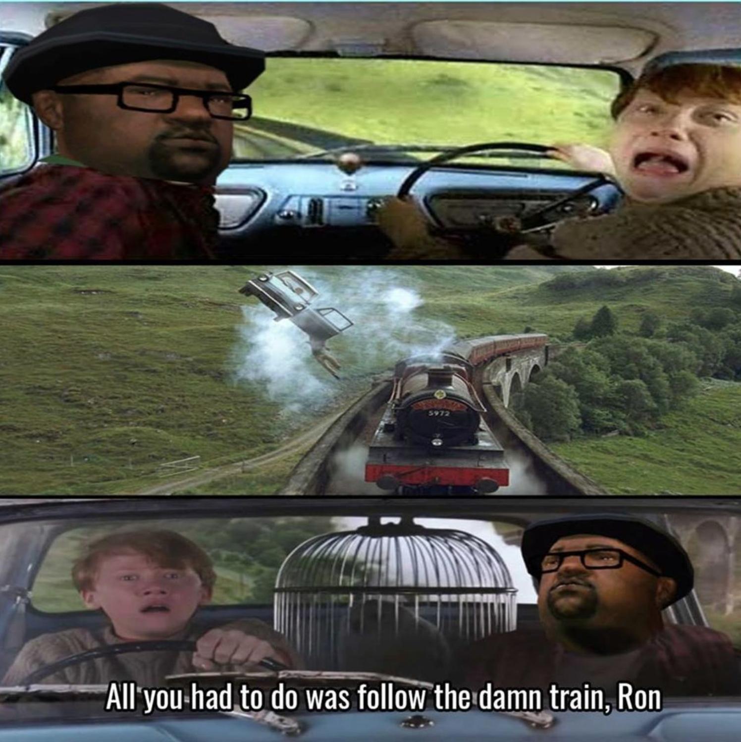 funny gaming memes - all you had to do was follow - All you had to do was the damn train, Ron