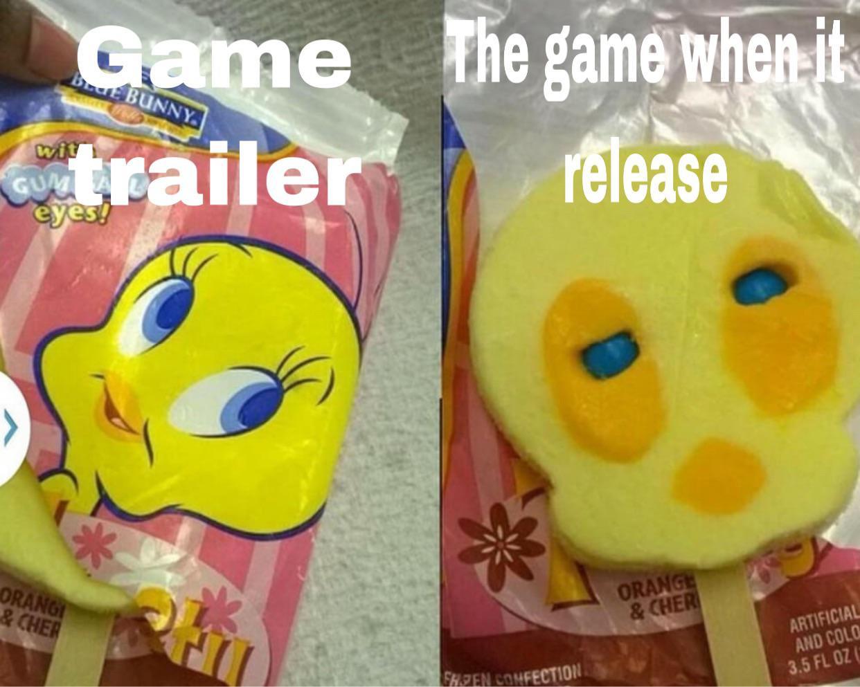 funny gaming memes - instagram vs reality food meme - Brut Bunny Game The game when it cutrailer release eyes! Orange & Cher Orange & Cher Artificial And Colo 3.5 Fl Oze Een Comfection
