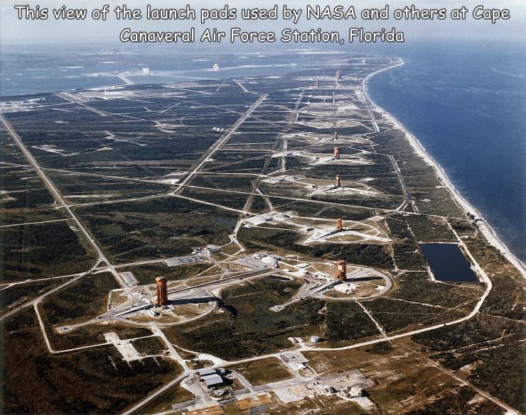 cool pics and random photos - kennedy space center - This view of the launch pads used by Nasa and others at Cape Canaveral Air Force Station, Florida