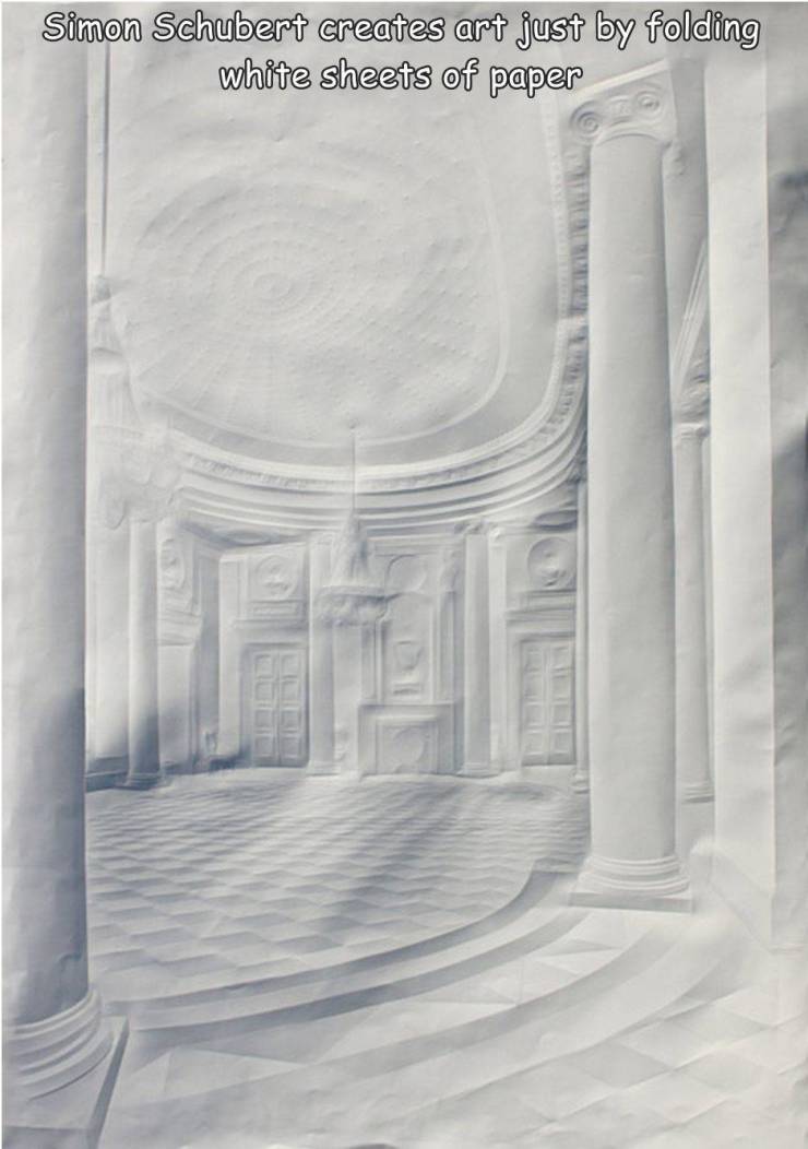 cool pics and random photos - column - Simon Schubert creates art just by folding white sheets of paper