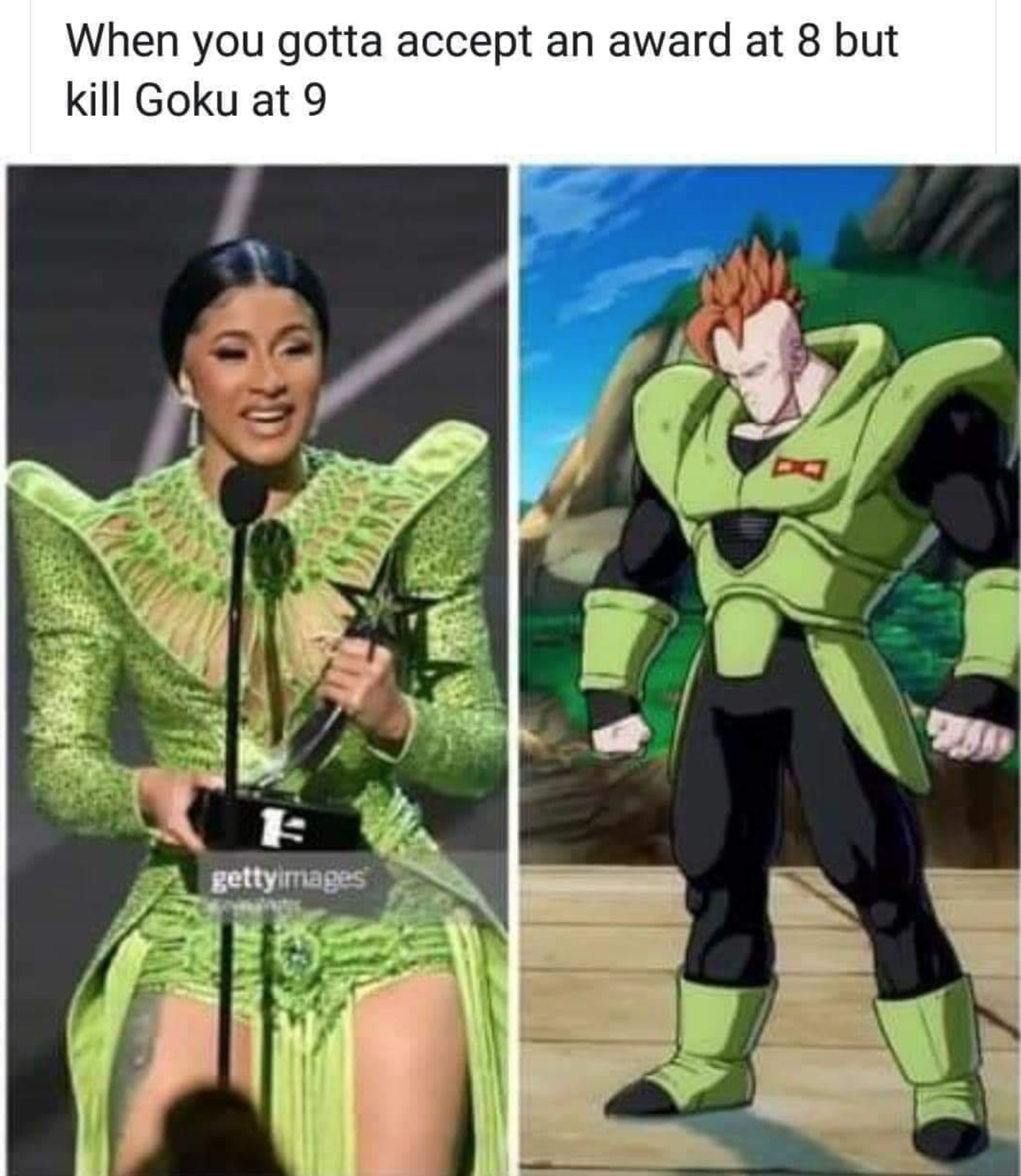 funny gaming memes - cartoon - When you gotta accept an award at 8 but kill Goku at 9 gettyimages
