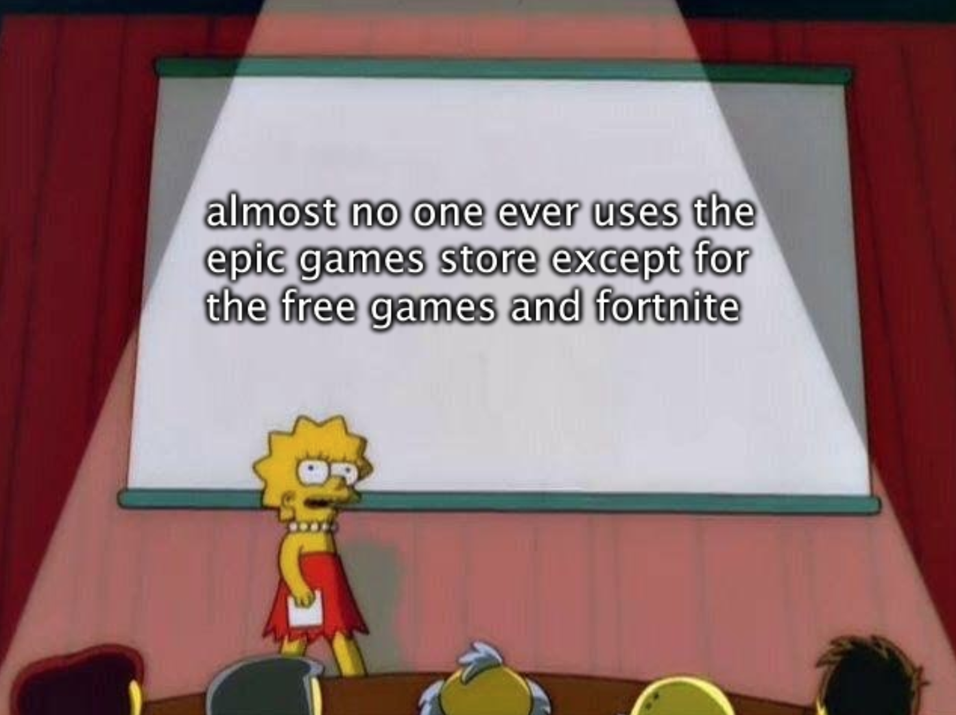 funny gaming memes - meme thank you for coming to my ted talk - almost no one ever uses the epic games store except for the free games and fortnite