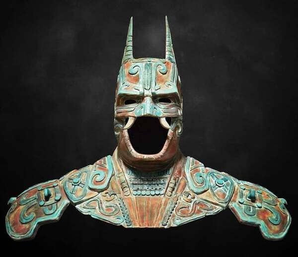 he Maya Batman – In 2014 Warner Bros summoned 30 artists to reinterpret Batman on the occasion of its 75th anniversary. One of those who accepted the assignment was Christian Pacheco, owner of the design firm Kimbal, based in Yucatán, Mexico. This was his design.