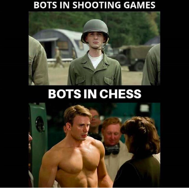 funny gaming memes -  bulky man - Bots In Shooting Games Bots In Chess