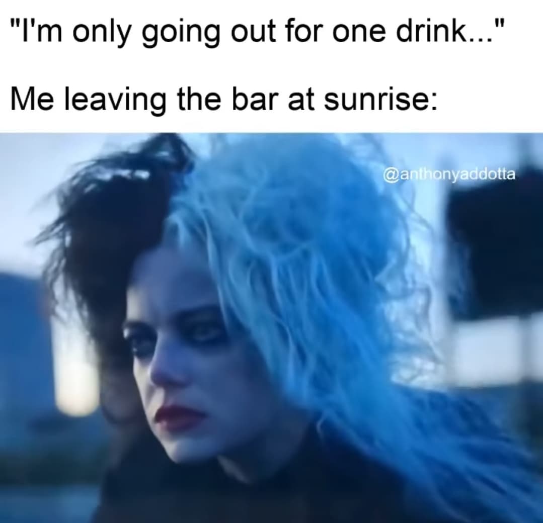 photo caption - "I'm only going out for one drink..." Me leaving the bar at sunrise