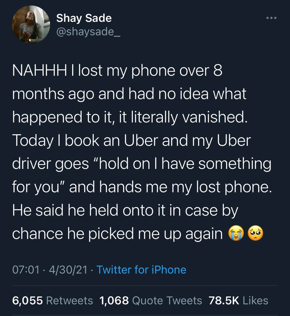 funny tweets - panama papers tweet - ... Shay Sade Nahhh I lost my phone over 8 months ago and had no idea what happened to it, it literally vanished. Today | book an Uber and my Uber driver goes "hold on I have something for you" and hands me my lost pho