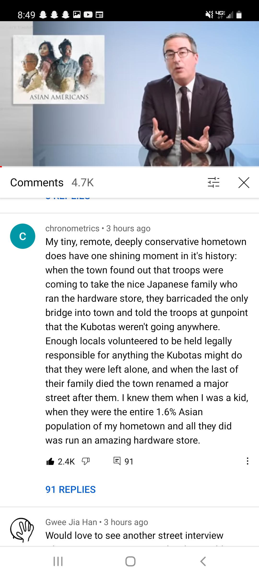 wholesome-posts media - 4G Asian Americans thi C chronometrics. 3 hours ago My tiny, remote, deeply conservative hometown does have one shining moment in it's history when the town found out that troops were coming to take the nice Japanese family who ran