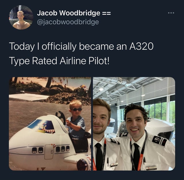 wholesome-posts aerospace engineering - Jacob Woodbridge Today | officially became an A320 Type Rated Airline Pilot! 11