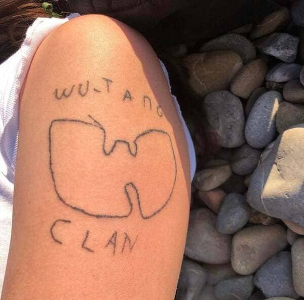 terrible tattoos - simple wu tang tattoo - Wu. a Clan