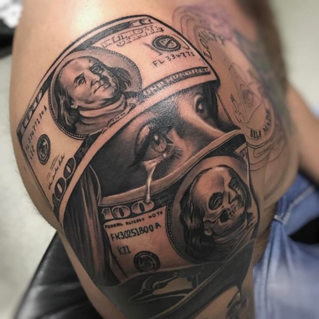awesome tattoos - money tattoos