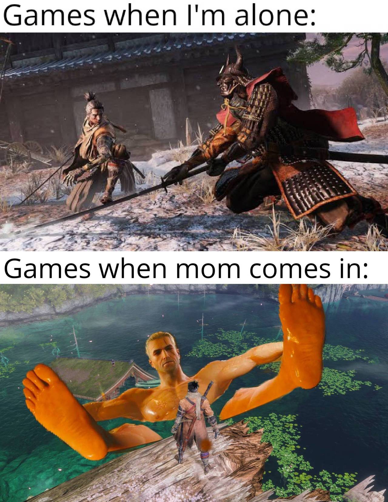 funny gaming memes - Games when I'm alone Games when mom comes in