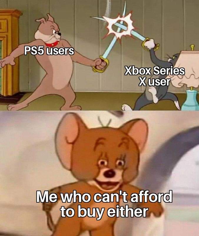 funny gaming memes  - believe in genshin supremacy - PS5 users Xbox Series Xuser A Me who can't afford to buy either