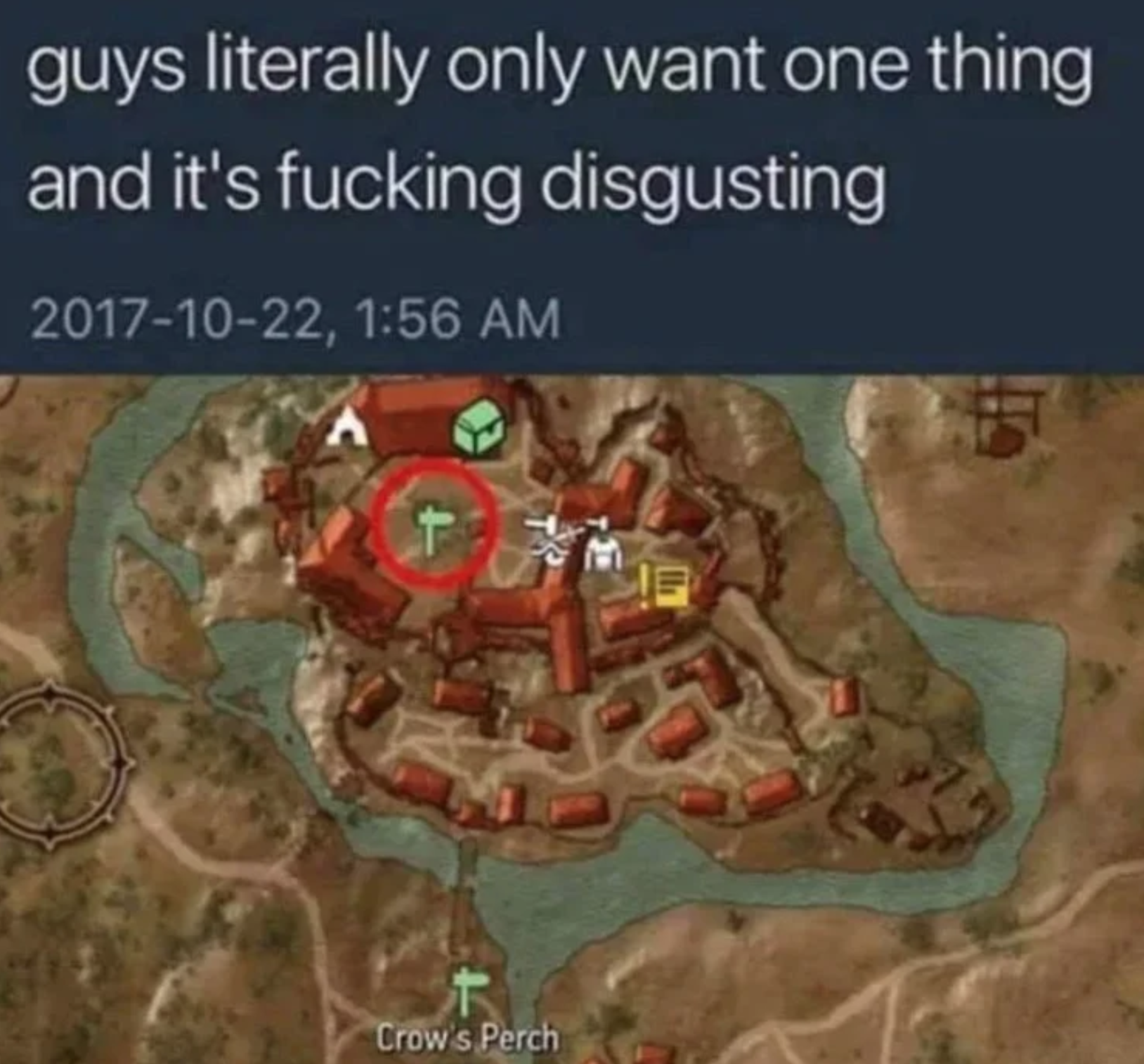 funny gaming memes  - guys literally only want one thing and it's fucking disgusting , 1 t Crow's Perch
