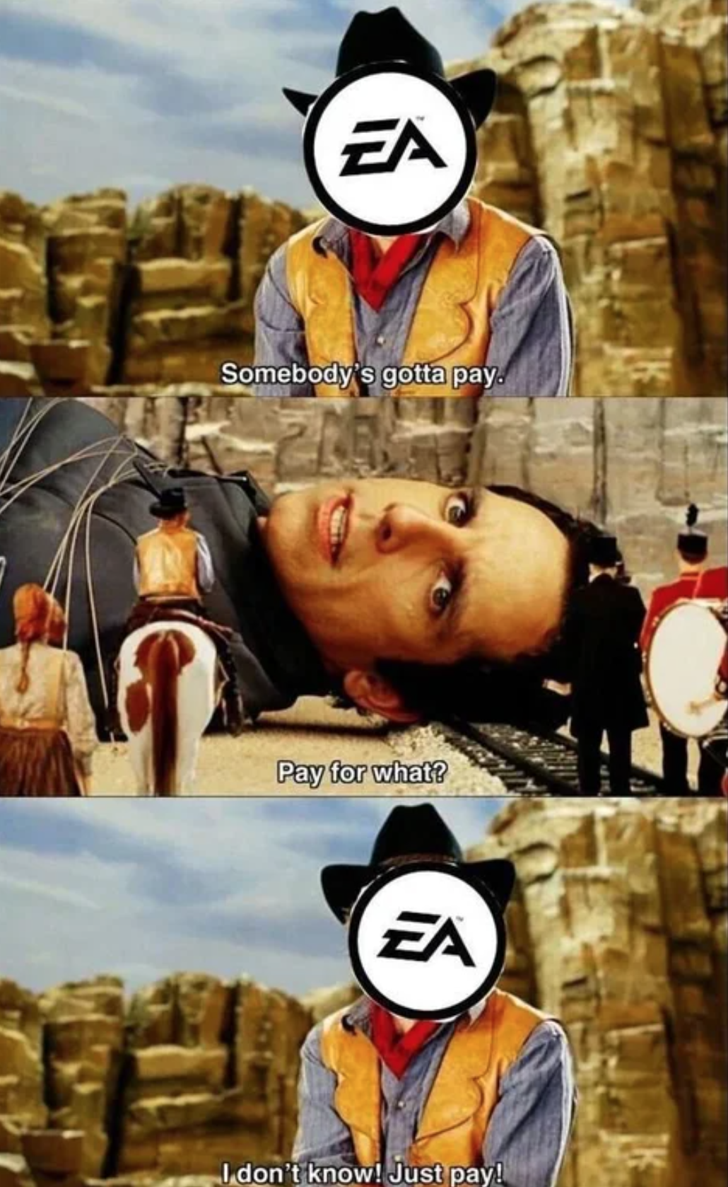 funny gaming memes  - night at the museum meme - Somebody's gotta pay Pay for whale Ea I don't know! Just pay!
