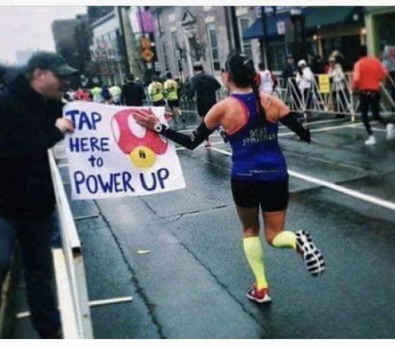 awesome random pics and photos - signs for a triathlon - Tap Here to Power Up