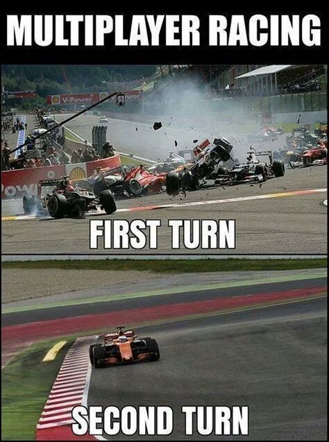 funny gaming memes - funny formula 1 - Multiplayer Racing O VPower iwer First Turn Second Turn