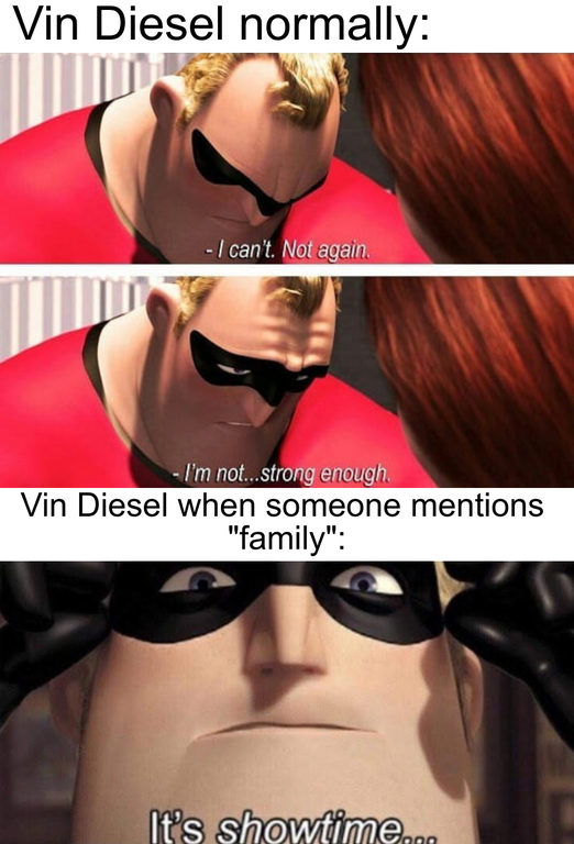 vin diesel family meme pixar incredibles