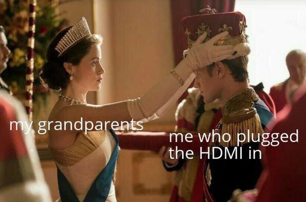 crown nudity - my grandparents me who plugged the Hdmi in