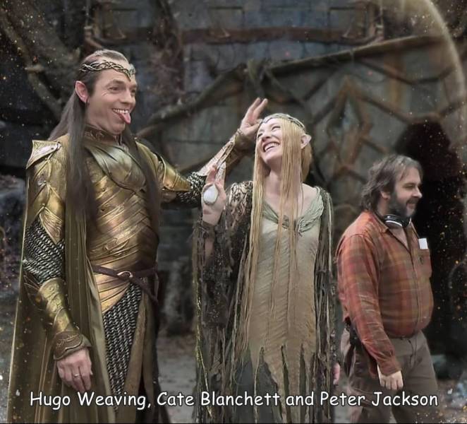 random funny and cool pics - hugo weaving - Hugo Weaving, Cate Blanchett and Peter Jackson
