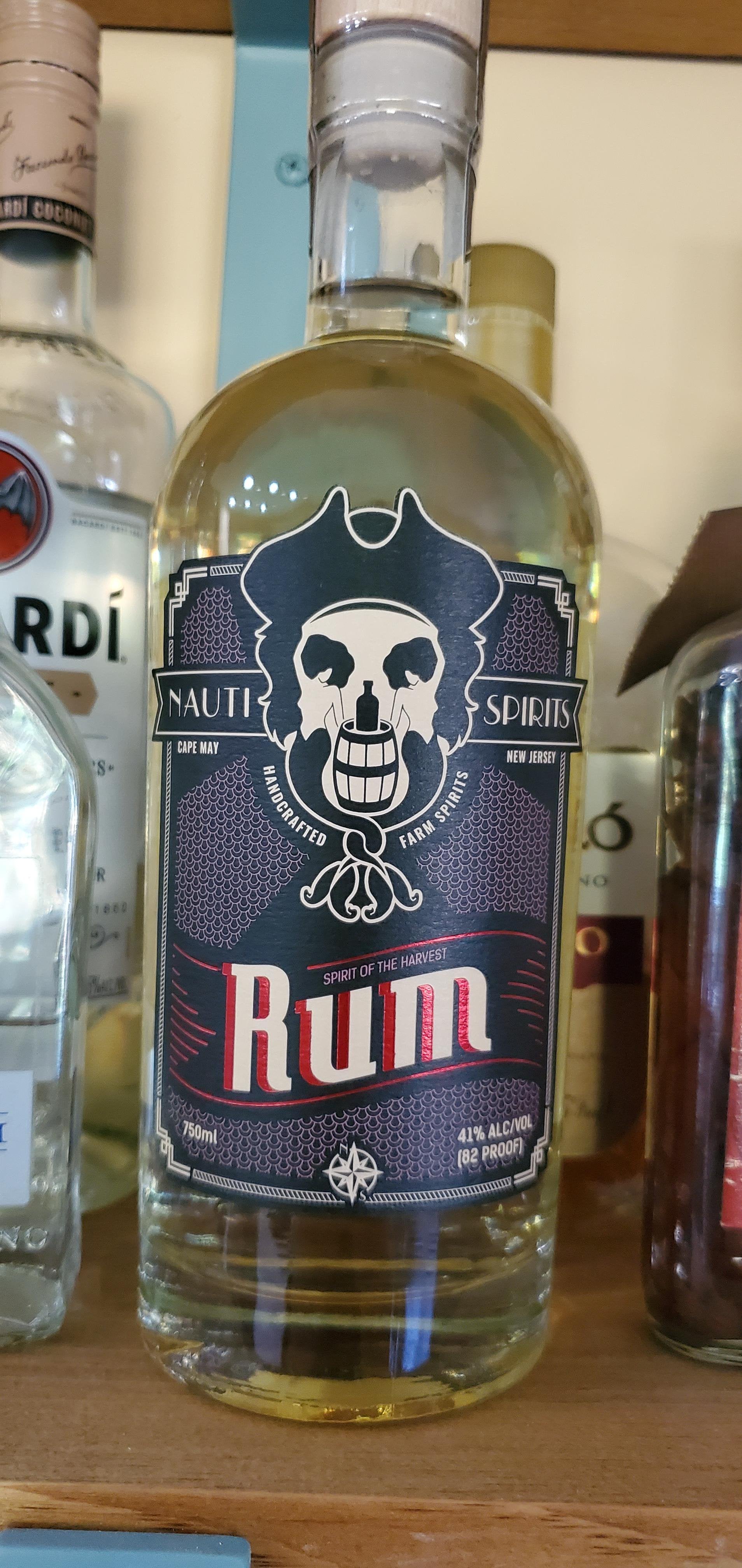 The clever logo on this bottle of Rum.