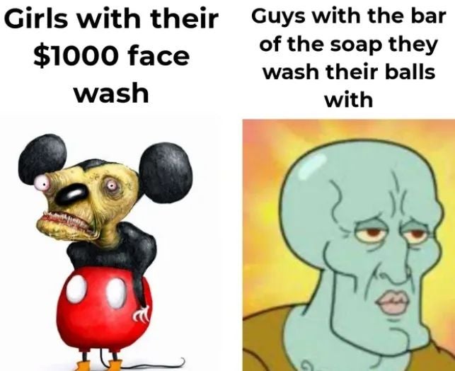 funny dank memes - Girls with their Guys with the bar $1000 face of the soap they wash their balls wash with