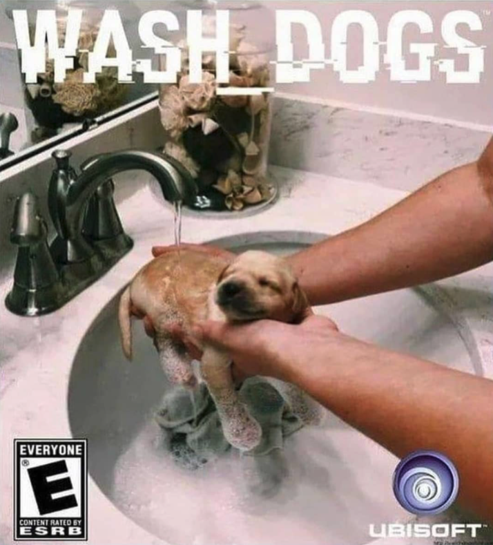 funny gaming memes - wash dogs meme - Wash Dogs Everyone E Content Rated Et Esrb Ubisoft