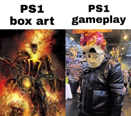 funny gaming memes - ghost rider - PS1 box art PS1 gameplay 7