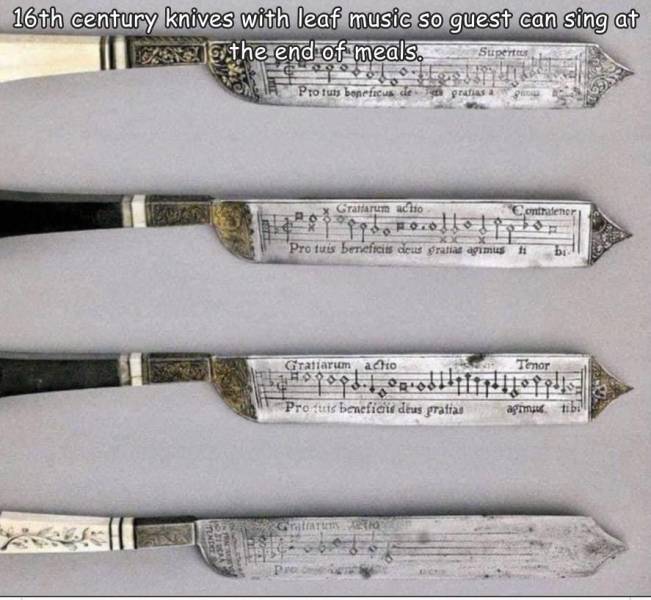 fascinating photos - sheet music knives