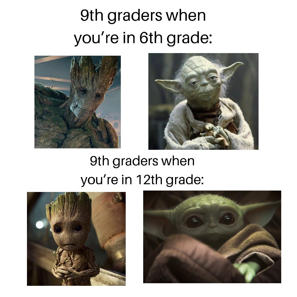 dank memes - yoda star wars memes clean - 9th graders when you're in 6th grade 9th graders when you're in 12th grade