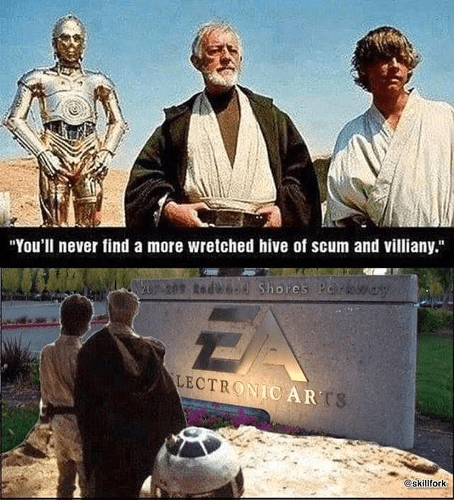 funny gaming memes - you will never find a more wretched hive - 2 "You'll never find a more wretched hive of scum and villiany." 207 209 Red Shores para 2 Lectronic Arts
