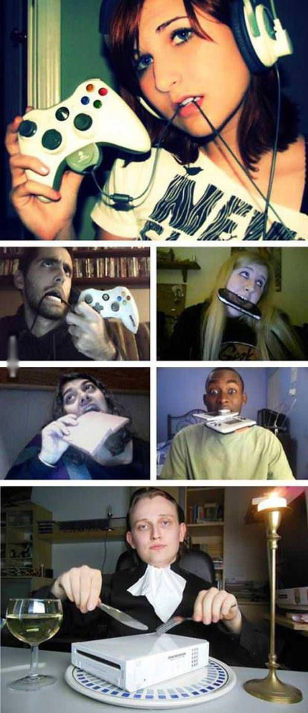 funny gaming memes - eating console - Tknry