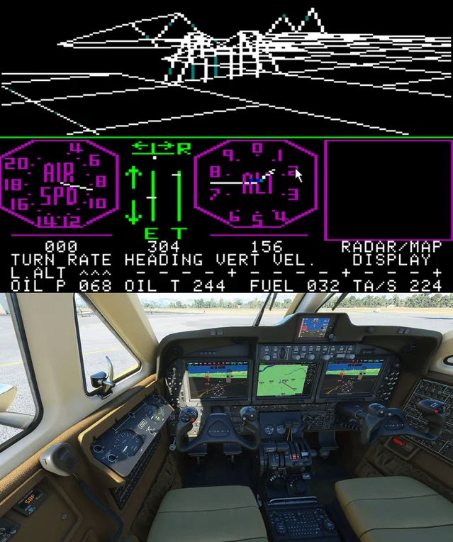 funny gaming memes - flight simulator 1 - Spd 10 R 20 .6 Air B Ib B 46 Et 000 304 156. RadarMap Turn Rate Heading Vert Vel. Display Lalt A oil 068 Oil I 244 Fuel 032 TaS 224 It1