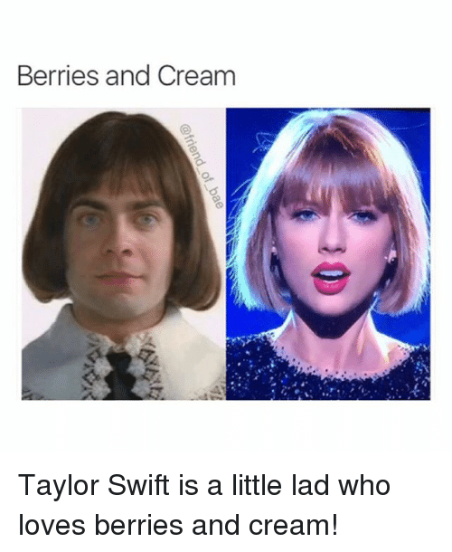berries and cream memes - berries and cream meme - Berries and Cream Taylor Swift is a little lad who loves berries and cream!