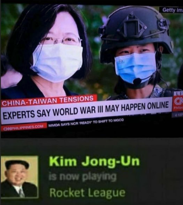 funny gaming memes - kim jong un is playing rocket league - Getty Im. a ChinaTaiwan Tensions Experts Say World War Iii May Happen Online Mmda Says Ncr Ready To Set To Moco Gasilippines.Com Kim JongUn is now playing Rocket League