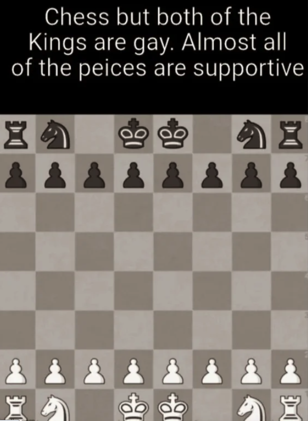funny gaming memes - deep learning chess - Chess but both of the Kings are gay. Almost all of the peices are supportive 8 do o