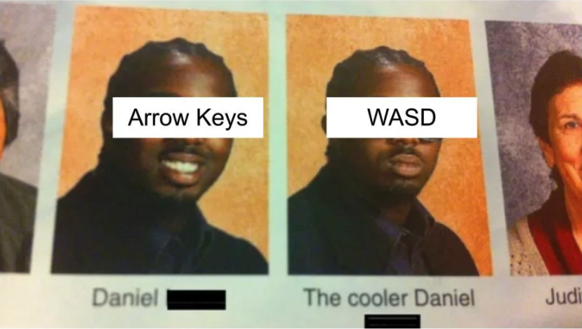 funny gaming memes - destiny 2 reckoner meme - Arrow Keys Wasd Daniel The cooler Daniel Judi