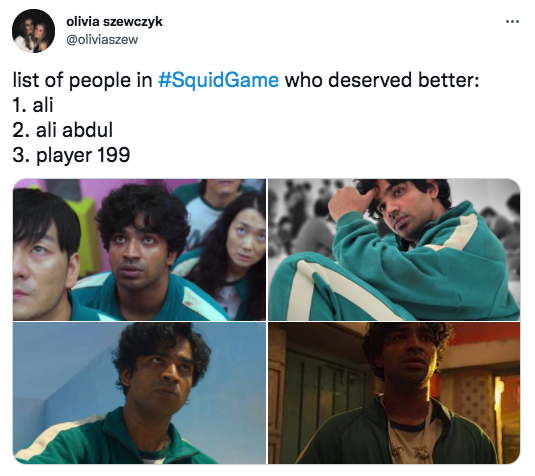 squid game memes - conversation - ... olivia szewczyk list of people in Game who deserved better 1. ali 2. ali abdul 3. player 199