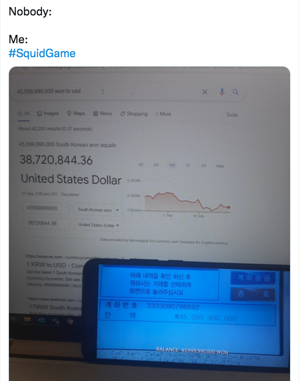 squid game memes - software - Nobody Me 38.720.844.36 United States Dollar Wund